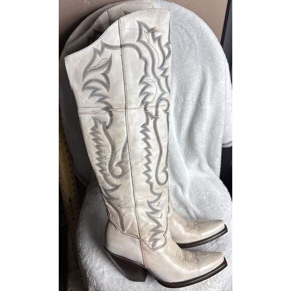 Dan Post Loverfly Tall Western Boot White Womens Size 7 M DP 4377 NWOT NEW - Picture 3 of 10